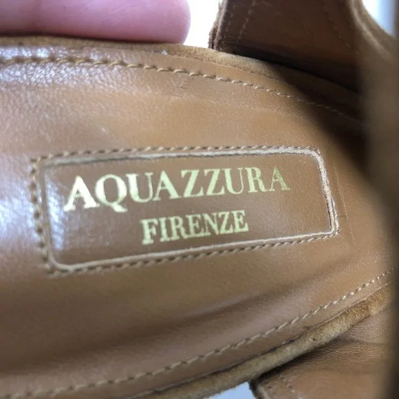 Aquazzura Sexy Thing Cut Out Suede Sandals Womens 40 US 9.5 Brown Artsy Boho - Picture 11 of 14
